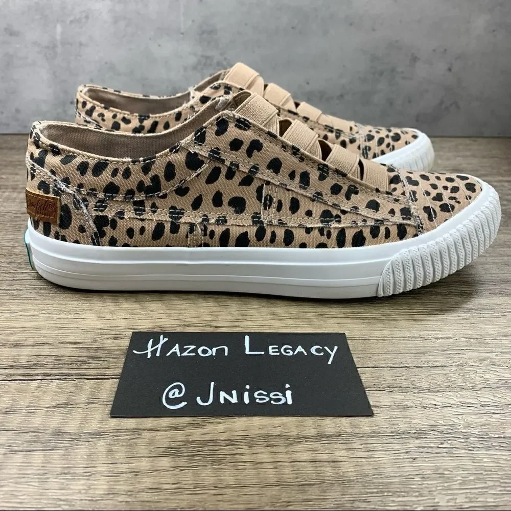 Blowfish~Women's~Malibu Marley Leopard Latte Spots Slip On Sneakers~Size 7.5‎